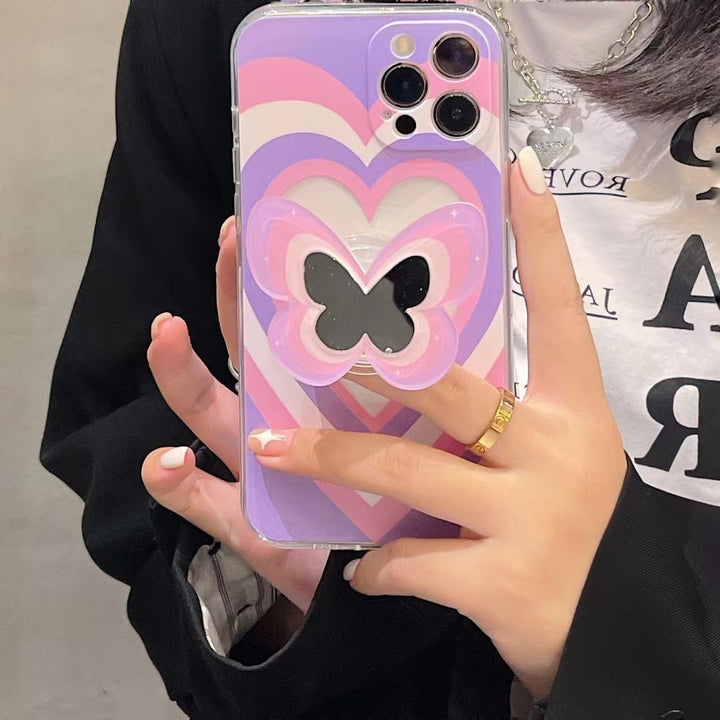 Color Butterfly Stand Silicone Phone Case - ZEYTONCART
