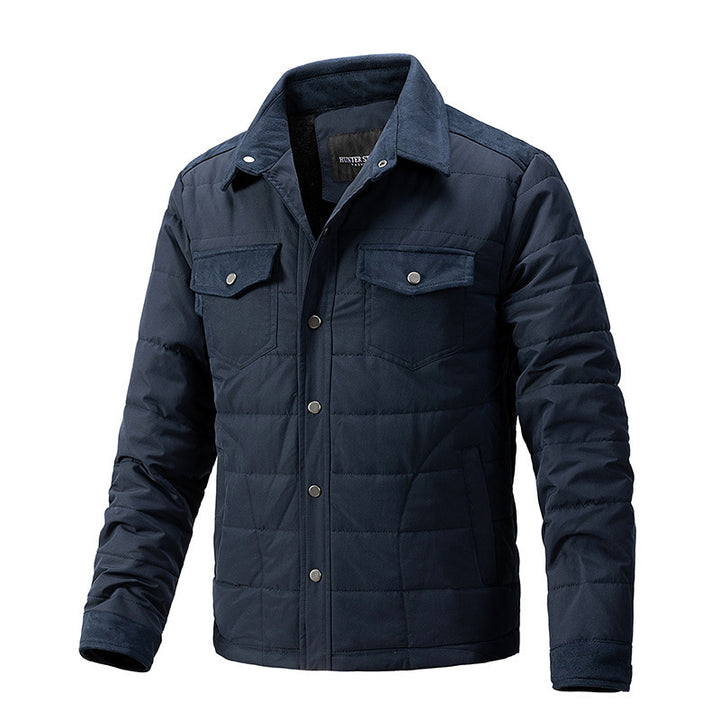Casual Fall Winter Men Lapel Plaid Coat - ZEYTONCART