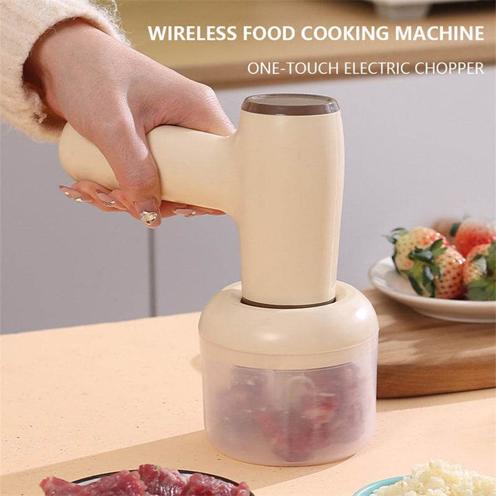2 In 1 Electric Garlic Chopper USB Rechargeable Vegetable Chili Meat Ginger Masher Handheld Multipurpose Kitchen Gadgets - ZEYTONCART
