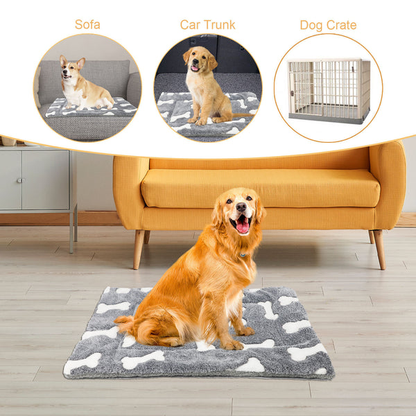 Self-Warming Cat Bed Mat Washable Dog Bed Crate Mat Soft Pet Sleeping Mat For Dogs And Cats Reversible Fleece Dog Crate Kennel Pad Cat Pet Bed - ZEYTONCART