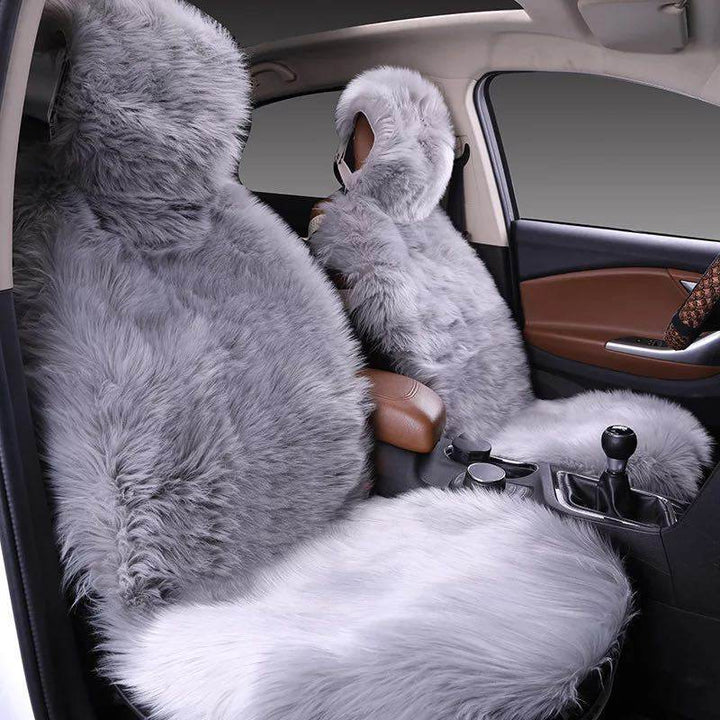 All-inclusive Car Seat Cover Plush Cushion Three-piece Cushion Universal Cushion Winter - ZEYTONCART