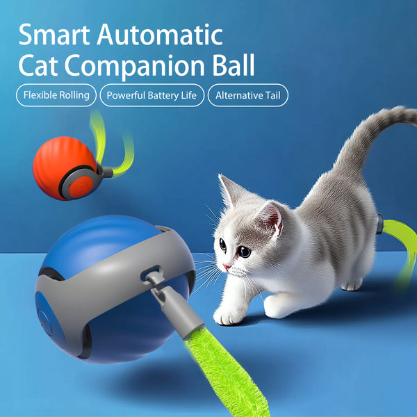 2025 Smart Interactive Cat Ball,Type-C Rechargeable Interactive Cats Toy,Automatic Cat Teaser Toy,Pet Supplies,New Year Gift - ZEYTONCART