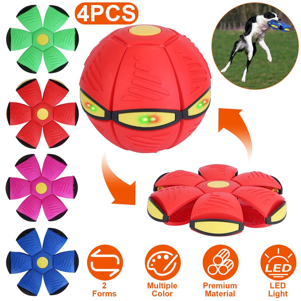 4 Pack Flying Saucer Ball Electric Colorful Flying Toy UFO Ball With LED Lights For Pet Children Outdoor Toy - ZEYTONCART