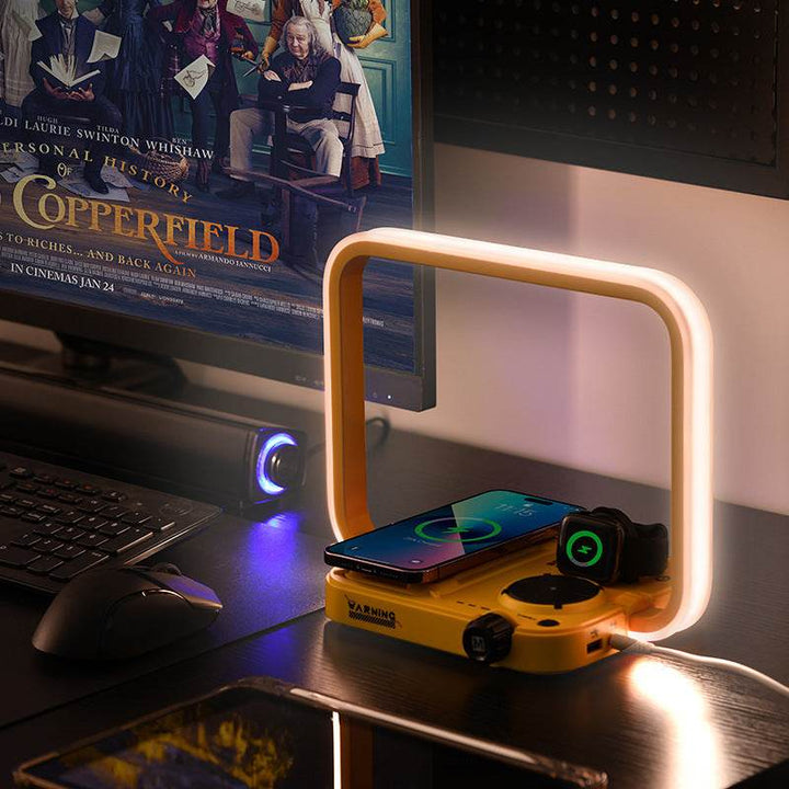 Mobile Phone Headset Watch Three-in-one Multi-Function Wireless Charger Smart Small Night Lamp - ZEYTONCART