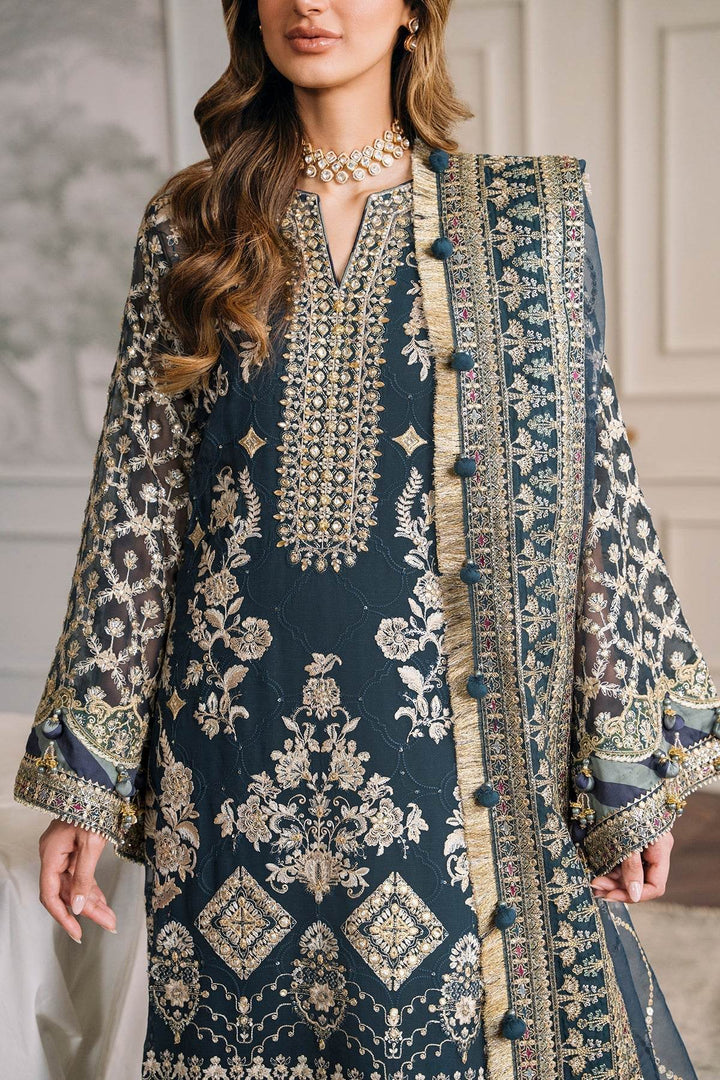 Luxurious 3-Piece Chiffon Ensemble EMBROIDERED CHIFFON CH12-01 UNSTITCHED - ZEYTONCART