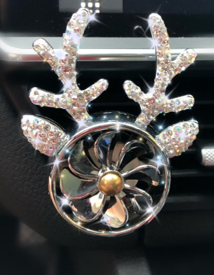 Car Aromatherapy, Diamond-encrusted Antlers, Car Ornaments, Perfume Fans, Car Accessories - ZEYTONCART