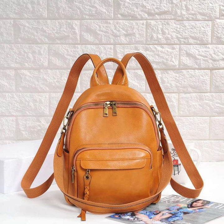 Retro Soft Leather Fashion Backpack - ZEYTONCART