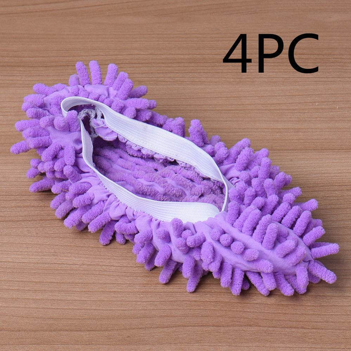 2pcs Set Multifunctional Chenille Micro Fiber Slipper Shoe Covers Clean Slippers Lazy Drag Shoe Mop Caps Household CleanTools - ZEYTONCART