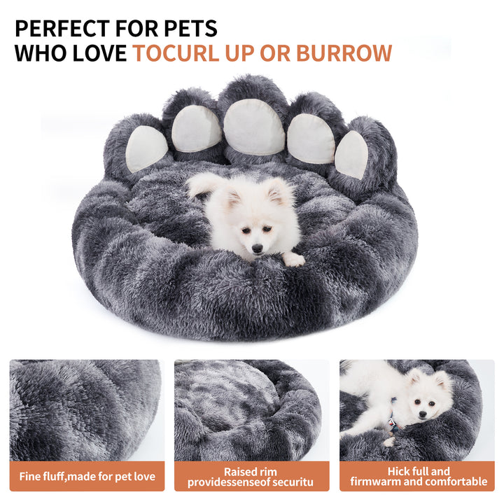 Cute Dog Bear Paw Shape Dog Bed, Dog Beds & Furniture For Small And Medium Dogs, Cozy Plush Cute Cat Beds For Indoor Cats - ZEYTONCART