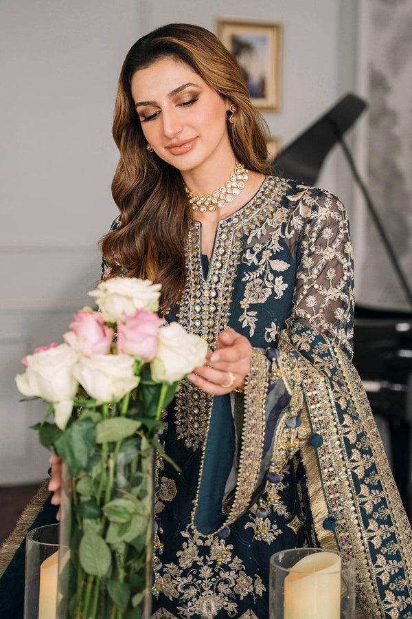 Luxurious 3-Piece Chiffon Ensemble EMBROIDERED CHIFFON CH12-01 UNSTITCHED - ZEYTONCART