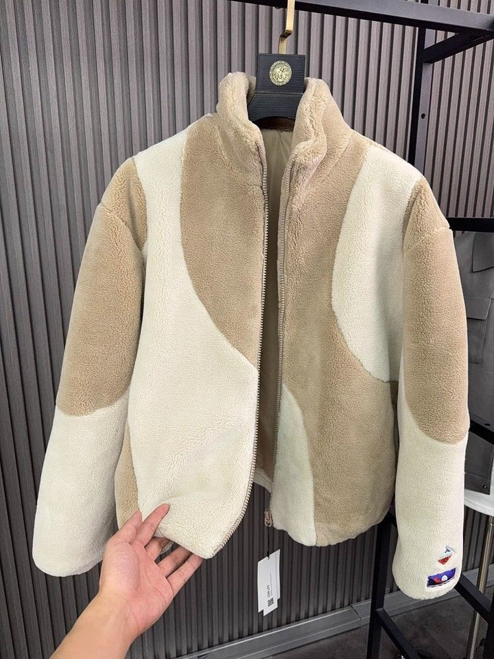 Autumn And Winter Men's Fashion Collar Contrast Coat - ZEYTONCART