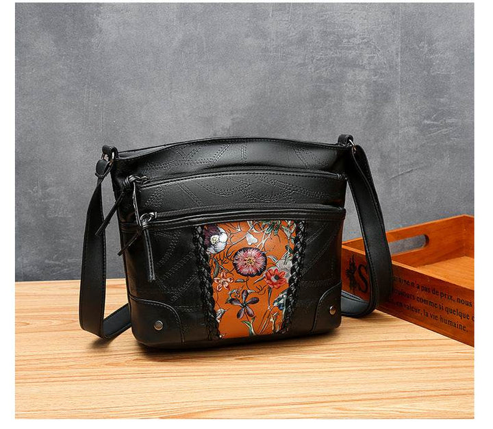 Soft Leather Textured Women's Pouches New Fashion Messenger Bag Mom Shoulder Bag Middle-aged And Elderly Trendy Women's Bags - ZEYTONCART