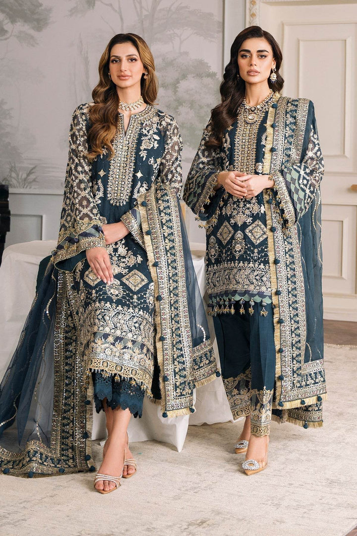 Luxurious 3-Piece Chiffon Ensemble EMBROIDERED CHIFFON CH12-01 UNSTITCHED - ZEYTONCART