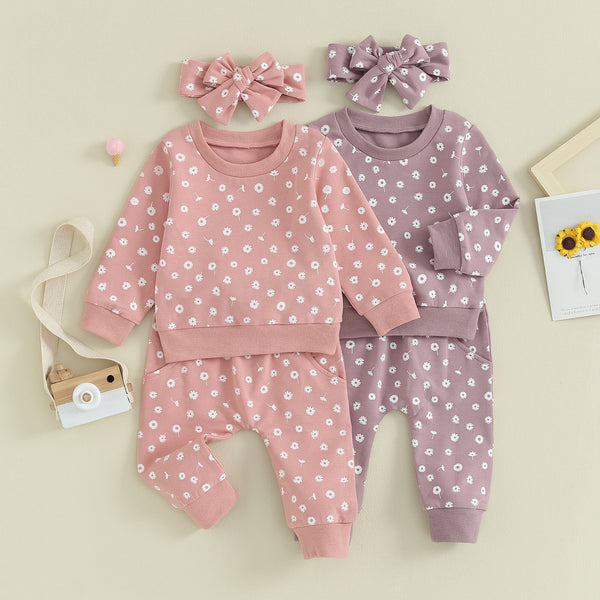 New Floral Floral Print Long Sleeve Pullover Suit - ZEYTONCART