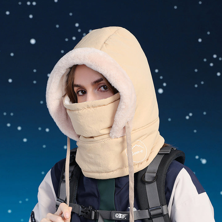 Winter Cycling Warm-keeping And Cold-proof Neck Protection One-piece Hat Fleece-lined - ZEYTONCART