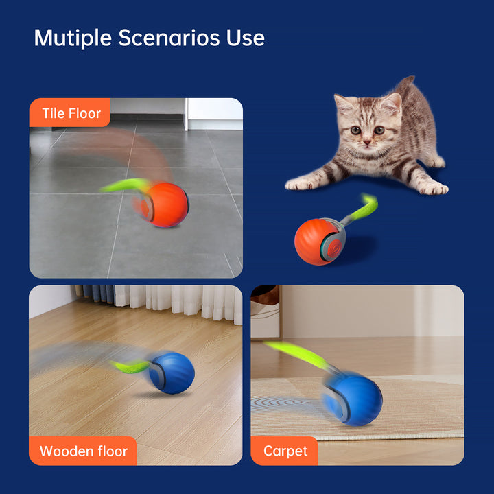 2025 Smart Interactive Cat Ball,Type-C Rechargeable Interactive Cats Toy,Automatic Cat Teaser Toy,Pet Supplies,New Year Gift - ZEYTONCART