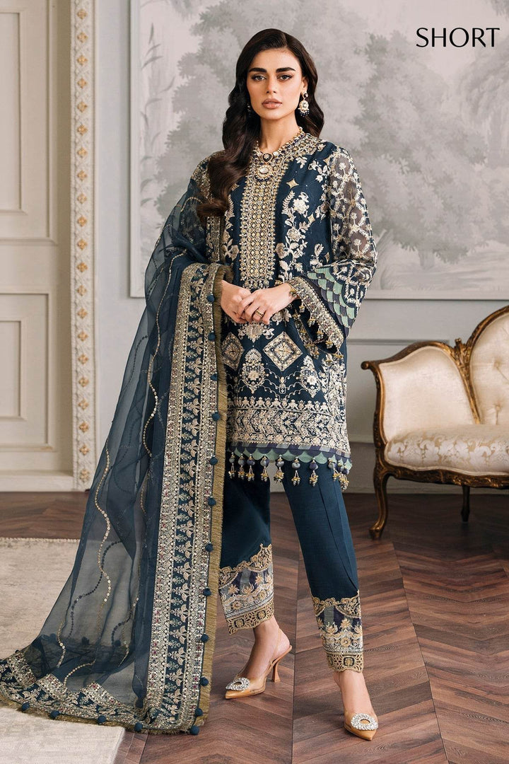 Luxurious 3-Piece Chiffon Ensemble EMBROIDERED CHIFFON CH12-01 UNSTITCHED - ZEYTONCART