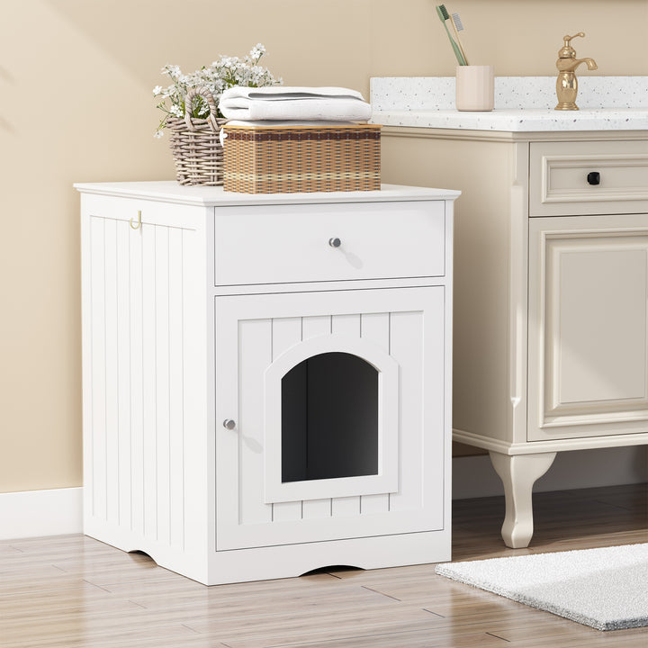 Wooden Pet House Litter Box Fence With Drawers - ZEYTONCART