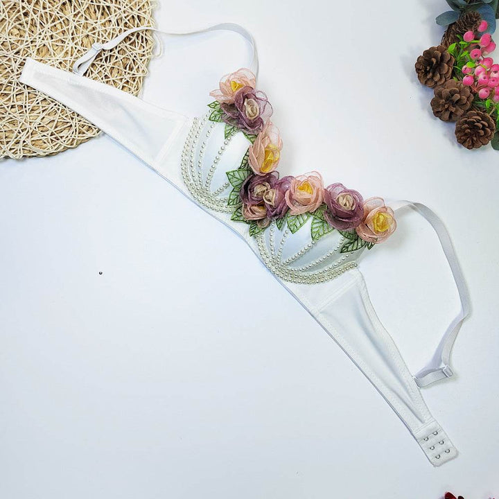 Short Three-dimensional Flower Fishbone Corset - ZEYTONCART