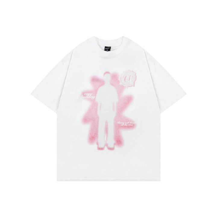 Human Shadow Print Short Sleeve Men Clothing Summer - ZEYTONCART