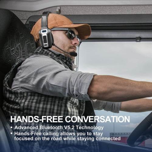 Trucker Bluetooth 5.2 Wireless Headset With Noise Cancelling Mic For Phones PC - ZEYTONCART