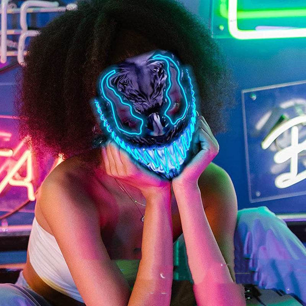 Movie Horror Funny Full Face LED Mask Props - ZEYTONCART