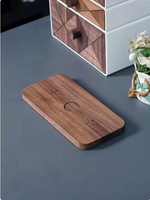Black Walnut Genuine Goods Three-in-one Watch Headset Wireless Charger - ZEYTONCART