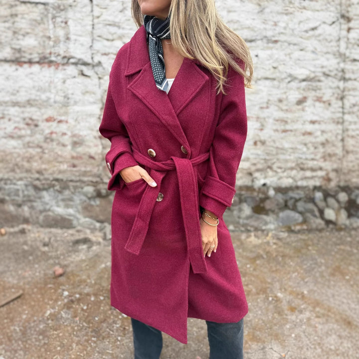 Autumn And Winter Lacing Cardigan Casual Long Sleeve Lapel Woolen Pocket Coat Women - ZEYTONCART