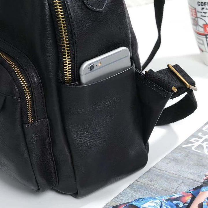 Retro Soft Leather Fashion Backpack - ZEYTONCART