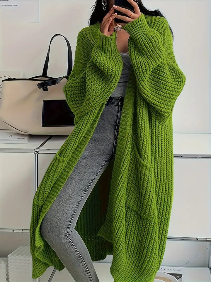 Autumn And Winter Lazy Style Long Cardigan Sweater For Women, Loose And Versatile, Long Sleeve Knitted Cardigan. - ZEYTONCART