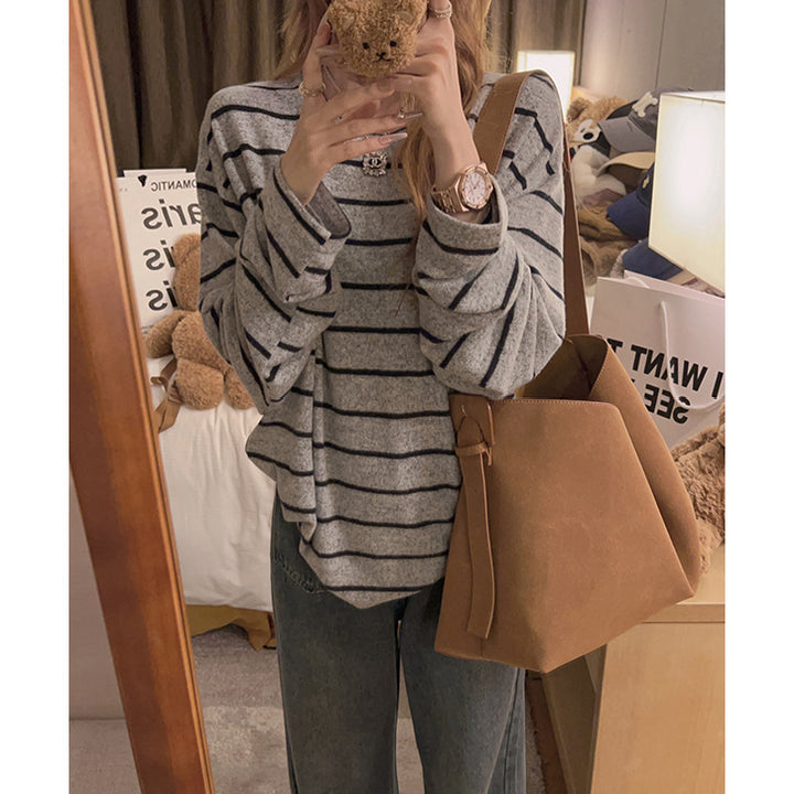 Autumn And Winter Lazy Style Loose Feeling Brushed Base Shirt - ZEYTONCART