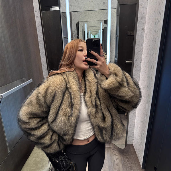 Winter Imitation Fox Fur Short Thickened Furry Women's Top - ZEYTONCART