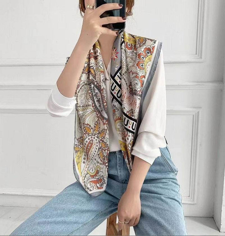 Fashion Silk Scarves Female Printing Hijab - ZEYTONCART
