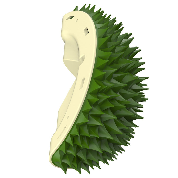 Durian Cat Brush, Dog Cat Self Groomer, Wall Corner Scratcher Massage Combs Durian Shape Molars Eat Slowly Toys Multifunctional Scratch Massager Tool Pets Clean Teeth Healthy Toys - ZEYTONCART