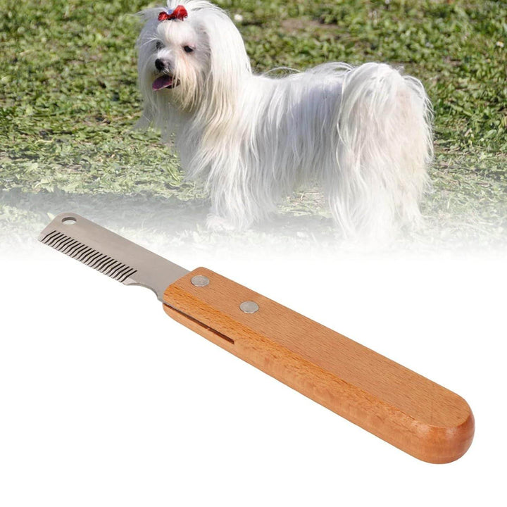 Pet Stripping Comb Dog Stripping Knife Grooming Tool Multifunction Remove Floating Hair Dog Stripping Knife With Wood Handle For Cats Dogs - ZEYTONCART