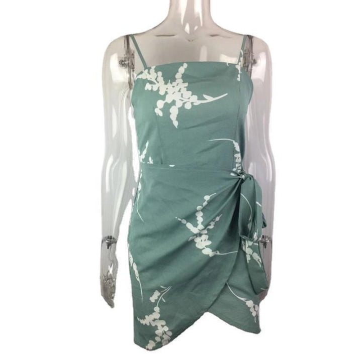 Floral print strap dress - ZEYTONCART