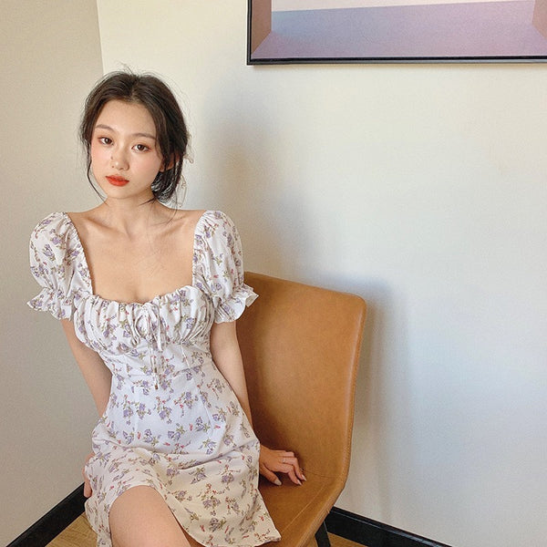 Floral short-sleeved dress - ZEYTONCART