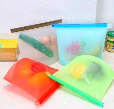 Silicone fresh-keeping bag vacuum sealed bag food  storage bag refrigerator food fruit storage bag - ZEYTONCART