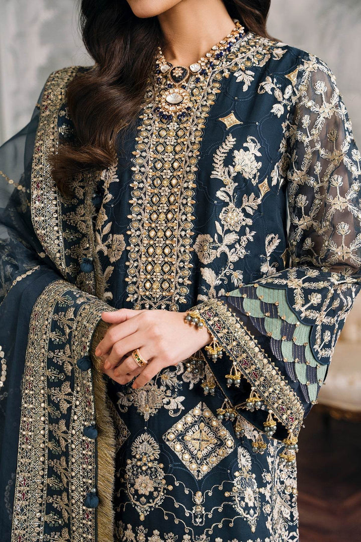 Luxurious 3-Piece Chiffon Ensemble EMBROIDERED CHIFFON CH12-01 UNSTITCHED - ZEYTONCART