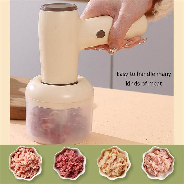 2 In 1 Electric Garlic Chopper USB Rechargeable Vegetable Chili Meat Ginger Masher Handheld Multipurpose Kitchen Gadgets - ZEYTONCART