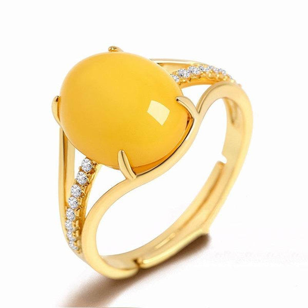 Amber beeswax ring - ZEYTONCART