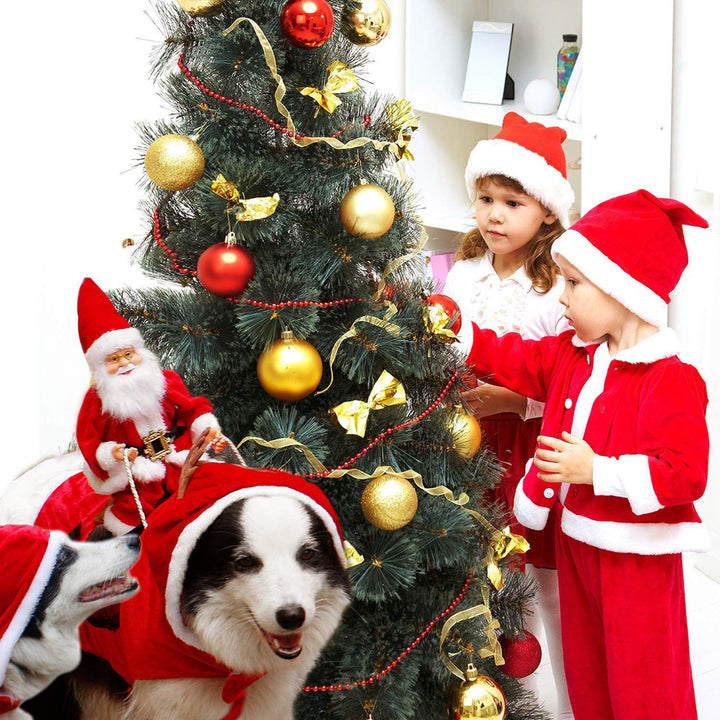 Dog Christmas Clothes Santa Claus Riding Deer - ZEYTONCART