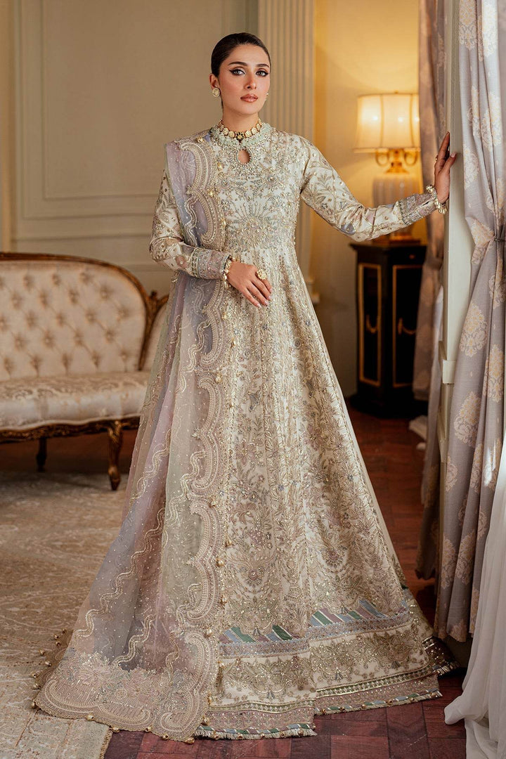 Exquisite 3-Piece Ensemble Featuring Swarovski Crystal Embellishments and Intricate Handwork EMBROIDERED NET CH13-06 UNSTITCHED - ZEYTONCART