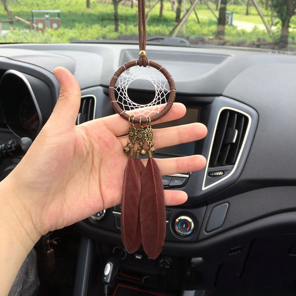 Creative feather car pendant safety car accessories - ZEYTONCART