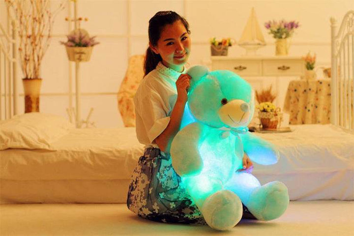 Creative Light Up LED Teddy Bear Stuffed Animals Plush Toy Colorful Glowing Christmas Gift For Kids Pillow - ZEYTONCART