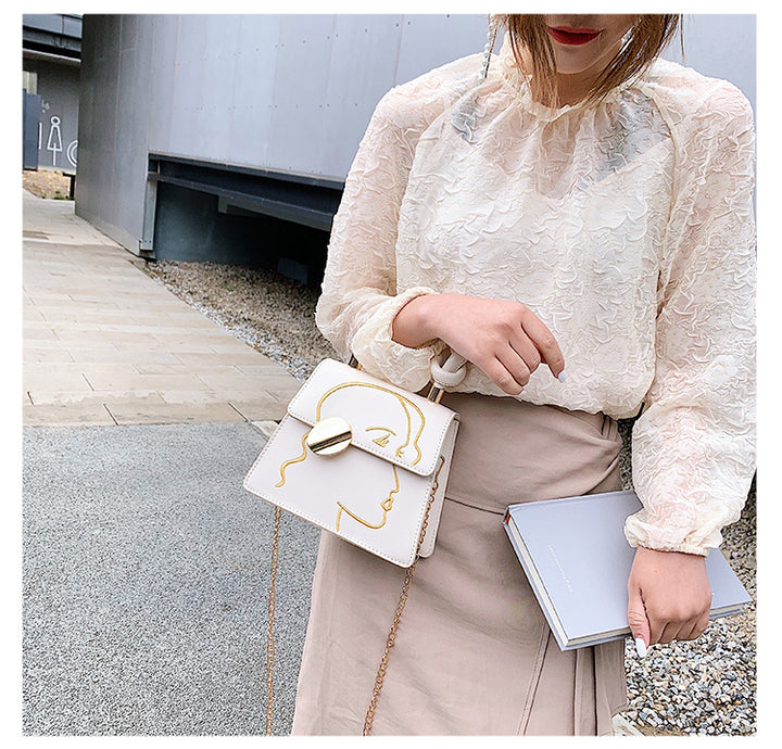 Fashion embroidered small square bag - ZEYTONCART