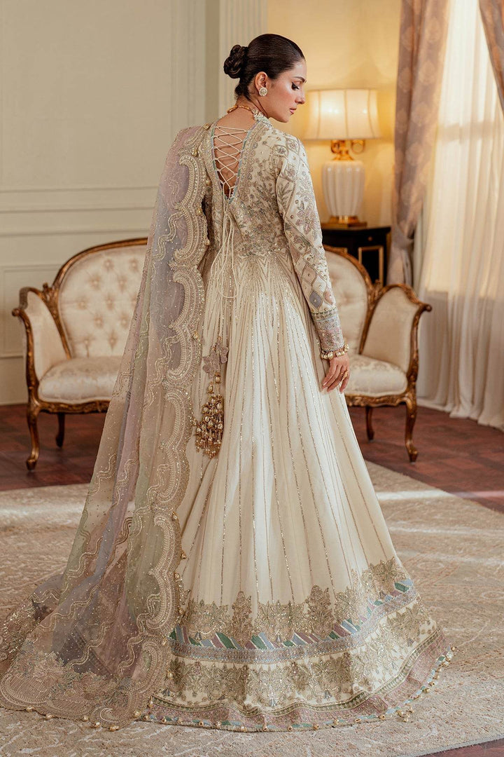 Exquisite 3-Piece Ensemble Featuring Swarovski Crystal Embellishments and Intricate Handwork EMBROIDERED NET CH13-06 UNSTITCHED - ZEYTONCART