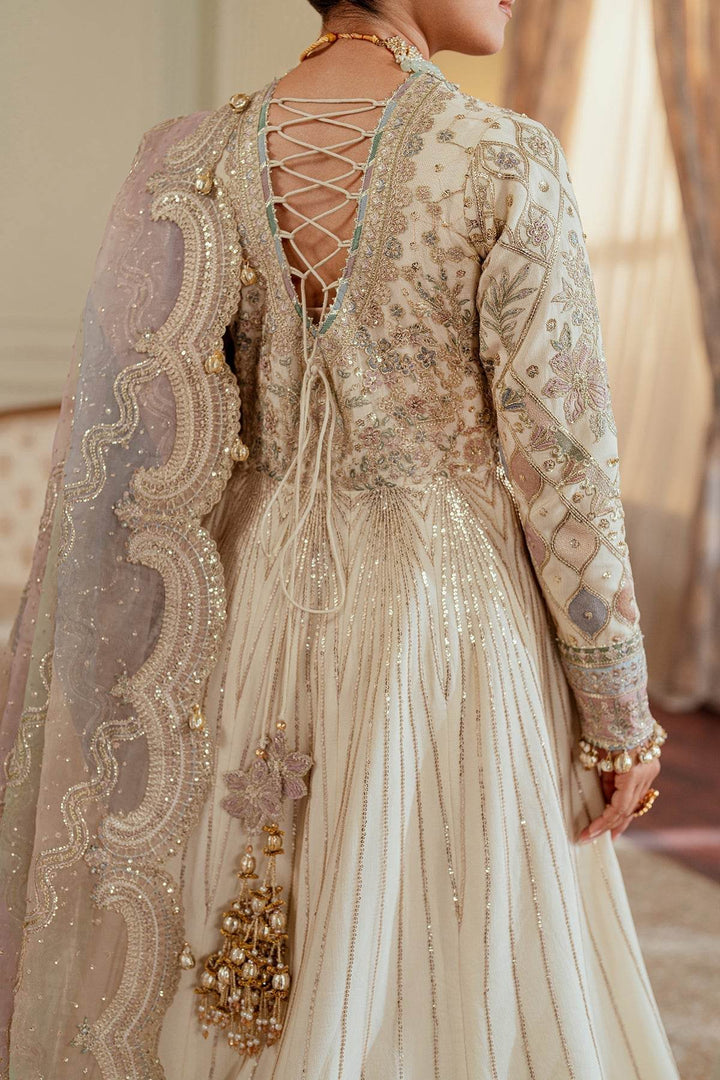Exquisite 3-Piece Ensemble Featuring Swarovski Crystal Embellishments and Intricate Handwork EMBROIDERED NET CH13-06 UNSTITCHED - ZEYTONCART