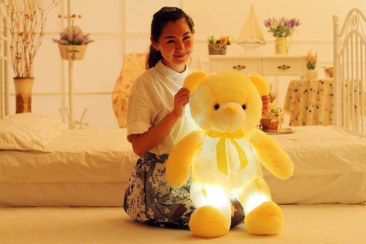 Creative Light Up LED Teddy Bear Stuffed Animals Plush Toy Colorful Glowing Christmas Gift For Kids Pillow - ZEYTONCART