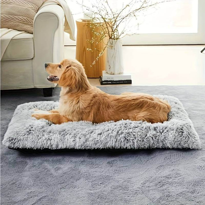 Pet Dog Bed Long Plush Cozy Warm Sleeping Beds Washable Anti-Slip Kennel Mats - ZEYTONCART